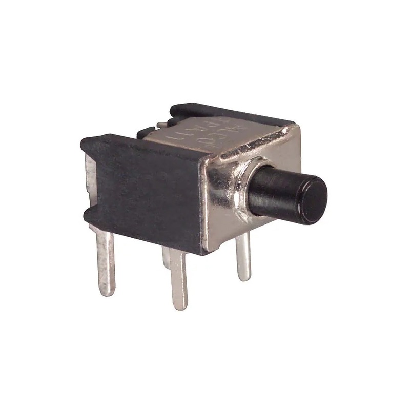Alcoswitch TPA11CGRA0 SPST OFF-(ON) Momentary Right Angle BLACK Pushbutton 0.4VA