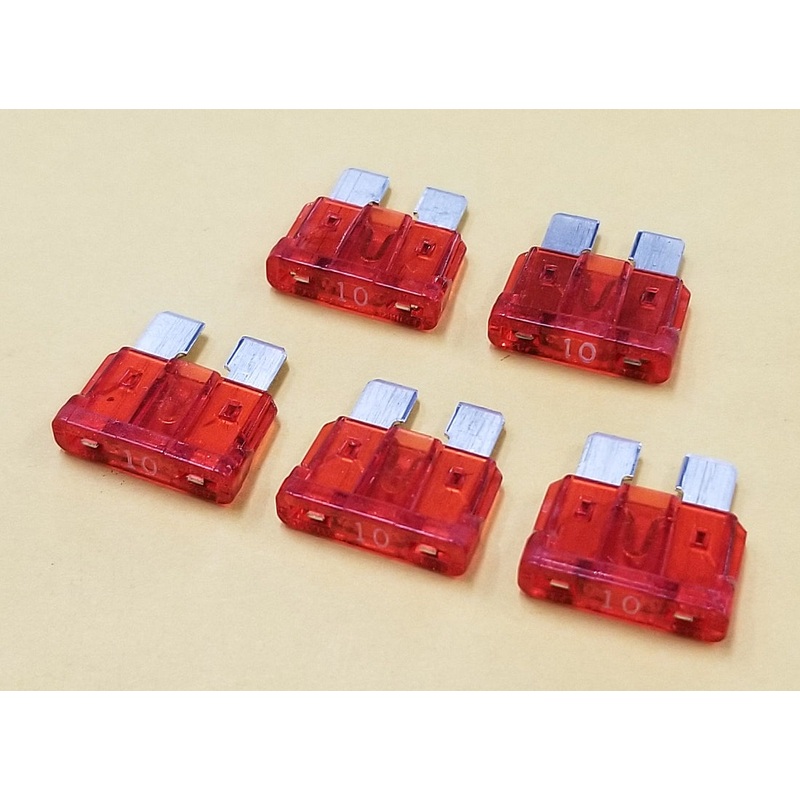 ATC10-5, Bussmann 10A 32V ATC Type Automotive Blade Fuses Lot of 5 ~ Red