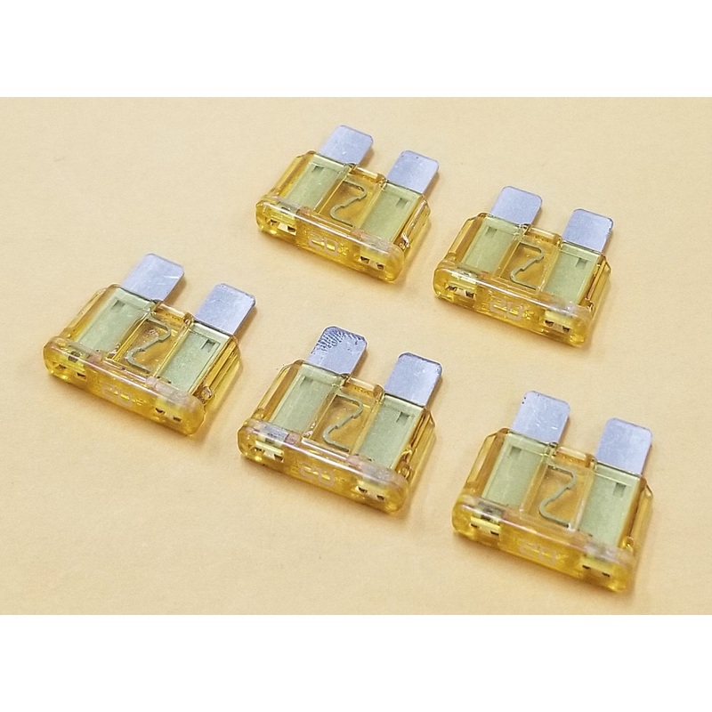 ATC20-5, Bussmann 20A 32V ATC Type Automotive Blade Fuses Lot of 5 ~ Yellow
