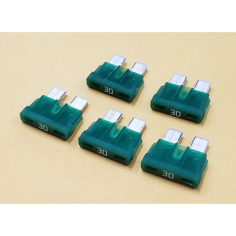 ATC30-5, Bussmann 30A 32V ATC Type Automotive Blade Fuses Lot of 5 ~ Green