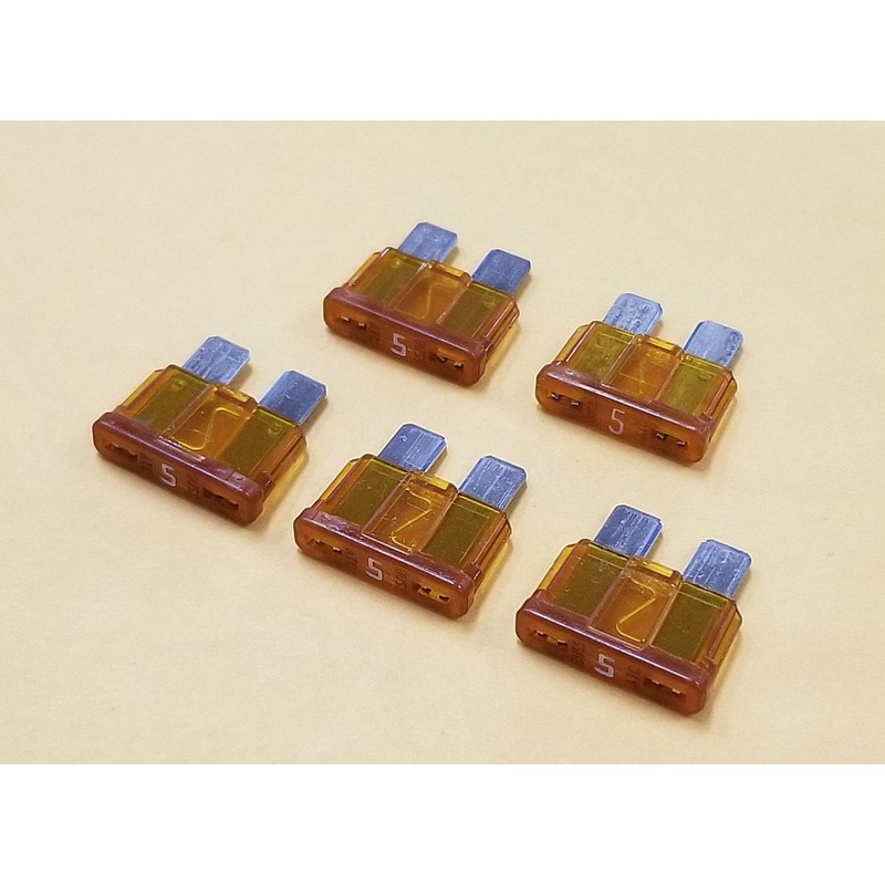 ATC5-5, 5A 32V Bussmann ATC Type Automotive Blade Fuses Lot of 5 ~ Tan