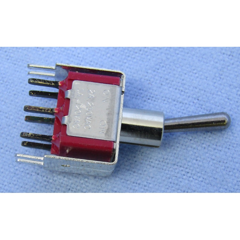 Philmore 30-20047 DPDT ON-ON PC Mount Mini Toggle Switch 5A@120V AC/28V DC
