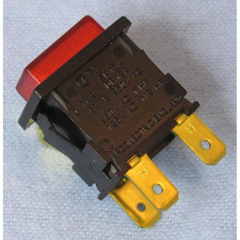 Philmore 30-830 SPST ON-OFF, Push ON / Push OFF Red Lighted Push Button Switch
