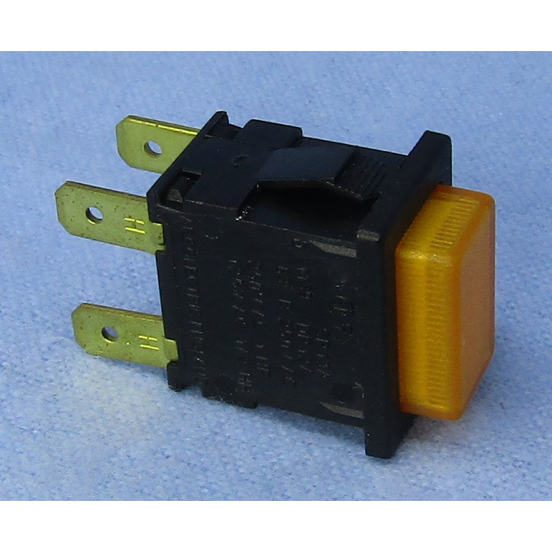 Philmore 30-836 SPST ON-OFF, Push ON / Push OFF Amber Lighted Push Button Switch