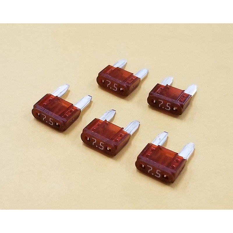 Philmore 64-6007 7.5A 32V ATM Mini Blade Automotive Fuses, Brown, 5 pack