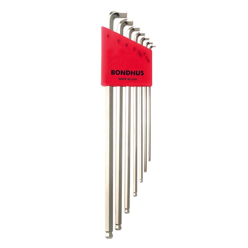 16792, Bondhus 7 Piece Stubby Set, Hex End Balldriver L-Keys ~ 1.5mm to 6.0mm