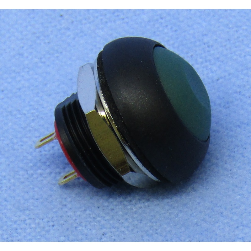 Philmore 30-12634 SPST OFF-(ON) Momentary Green Push Button Switch, IP67 Sealed