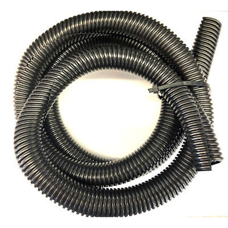 5 Foot Black Split Loom 3/4” Diameter Flexible Convoluted Tubing