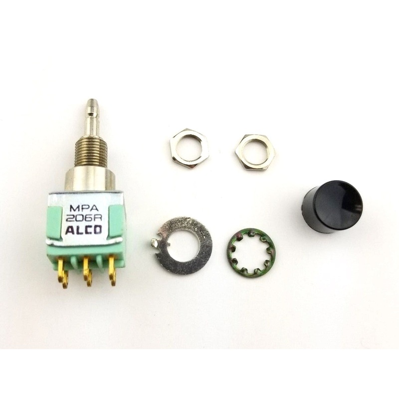 Alcoswitch MPA206R, DPDT ON-(ON), Mini Push Button Switch 6A@125V, 4A@28V DC