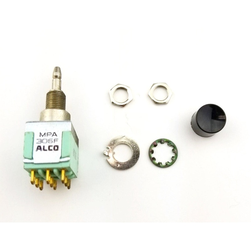 Alcoswitch MPA306F, 3PDT ON-(ON), Mini Push Button Switch 6A@125V, 4A@28V DC