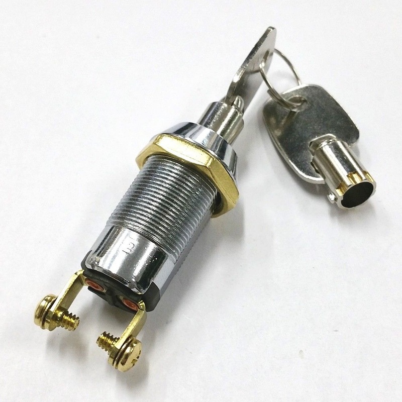 Philmore 30-10078 SPST, ON or OFF Position, Tubular Barrel Type Key Switch