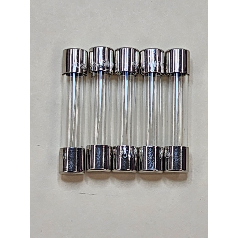 5 Pack of AGC-2, 2A 250V Fast Acting (Fast Blow) Glass Body Fuses
