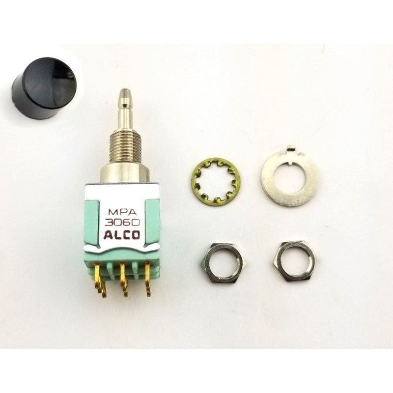 Alcoswitch MPA306D, 3PDT ON-ON, Mini Push Button Switch 6A@125V, 4A@28V DC