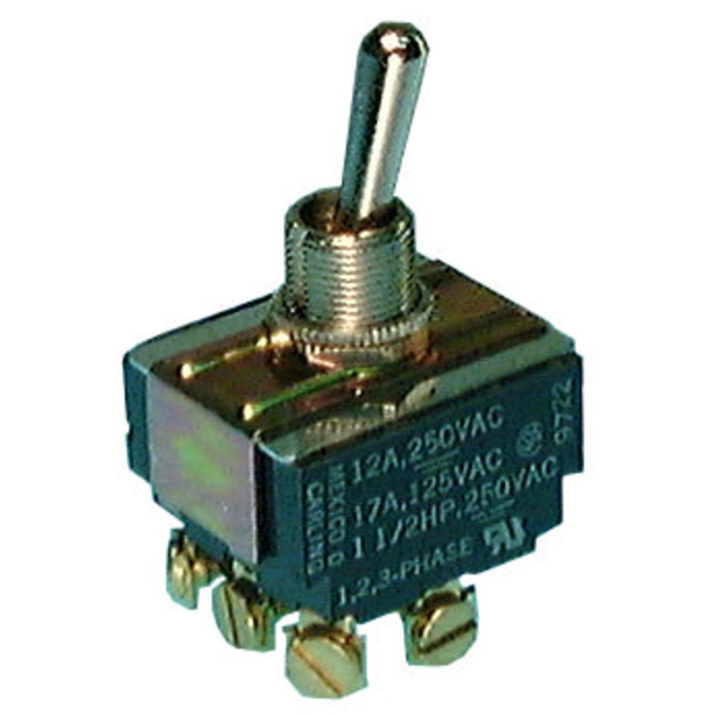 Philmore 30-10239 3PST ON-OFF, Heavy Duty Bat Handle Toggle Switch 17A@125V AC