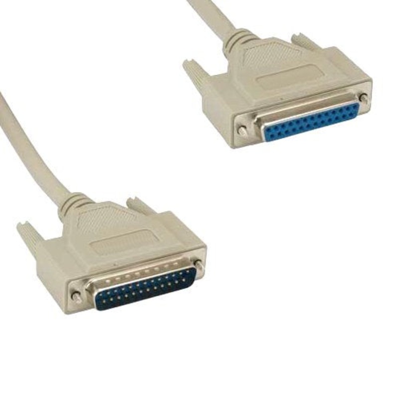 3 Foot DB25 Male to Female RS232 Extension Cable with Thumbscrews ~  S-25MF-3