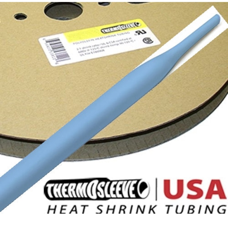 67-01876, Enviro Sleeve 100′ Roll Polyolefin 3/16″ BLUE 2:1 Heat Shrink Tubing (equivalent to Thermo Sleeve HST316BL100)