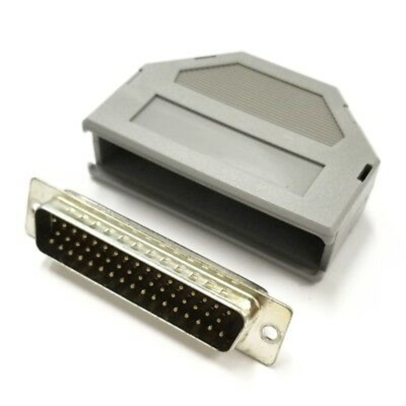 DB 50 Pin Male D-Sub Cable Mount Connector w/ Plastic Cover DB50