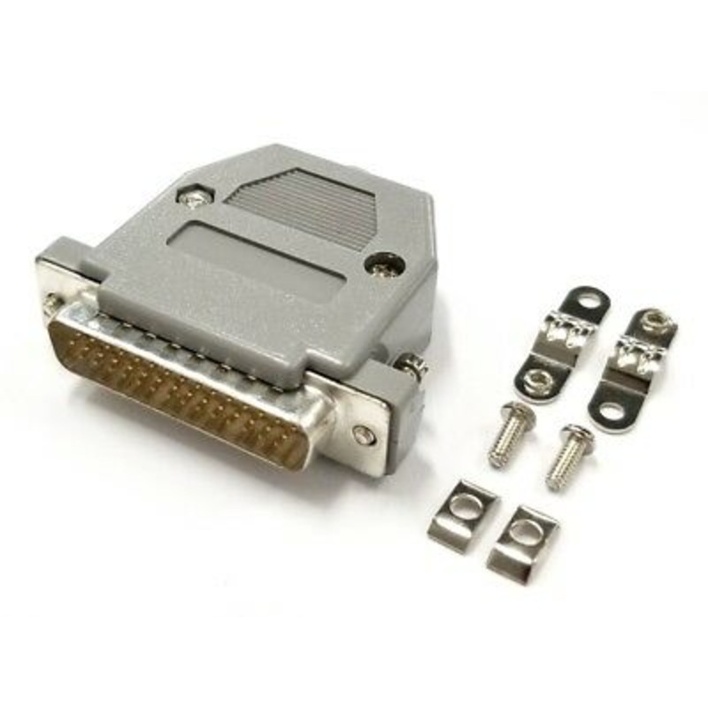 HD 44 Pin Male D-Sub Cable Mount Connector w/ Plastic Cover & Hardware DB44