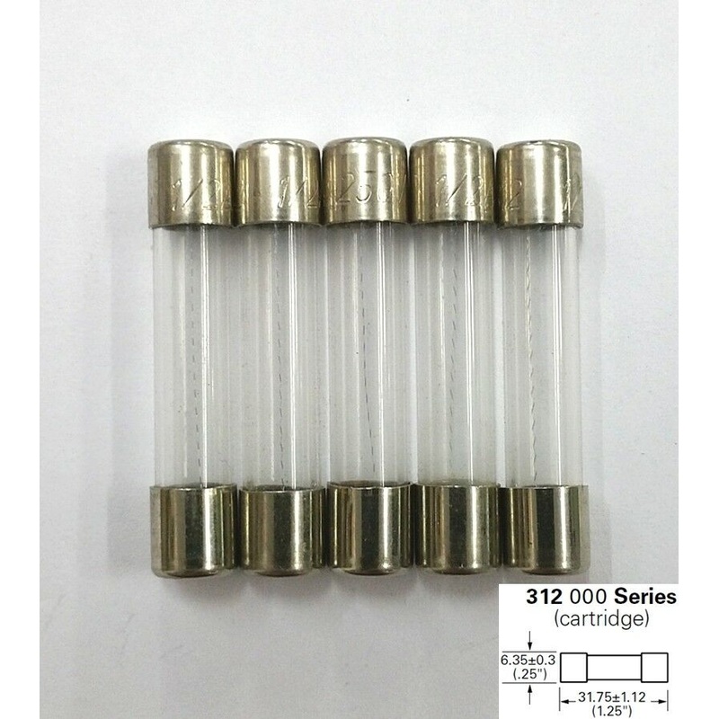 Lot of 5 NEW Littlefuse 312.12A 12A @ 32V Fuses ~ 3AG 1/4″ x 1 1/4″