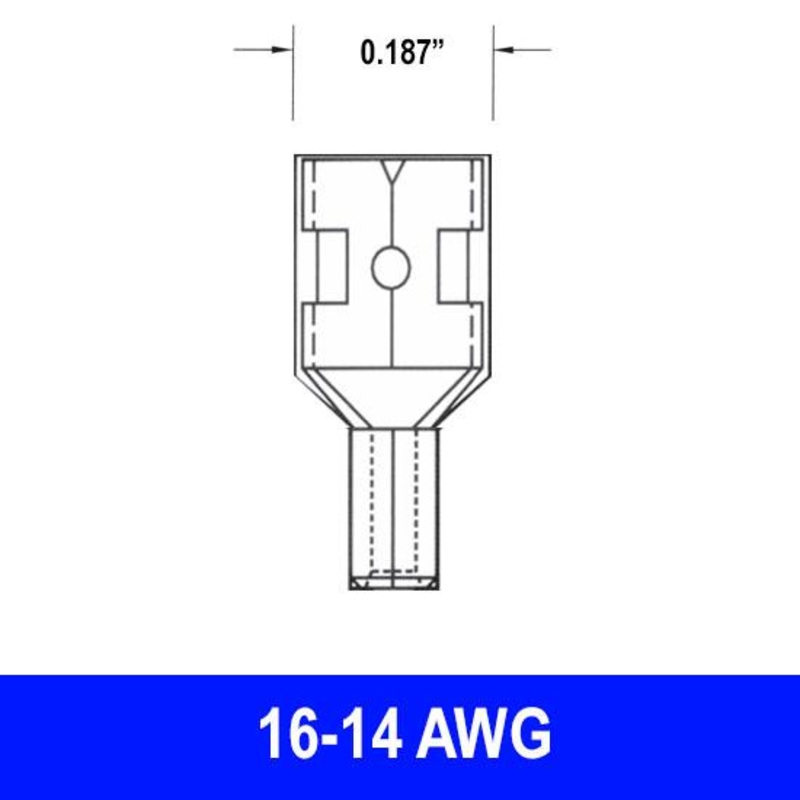 Philmore 65-4042C .187 FEMALE TAB UN-INSULATED 16-14 AWG 100pk