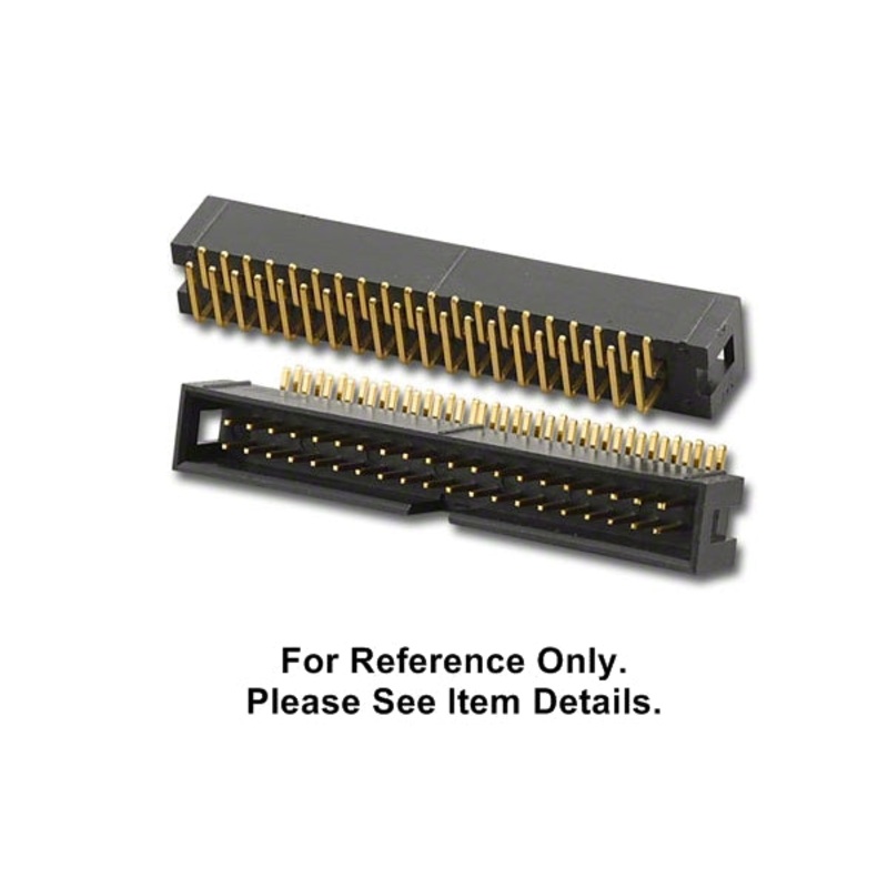 SBH-50R, 50 Pin 0.1” (2.54mm) Pin Spacing Right Angle PC Mount Male Box Header