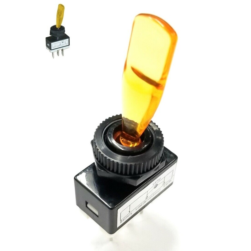 SPST ON-OFF AMBER Glow Paddle Toggle Switch 15A @ 12V DC #133270