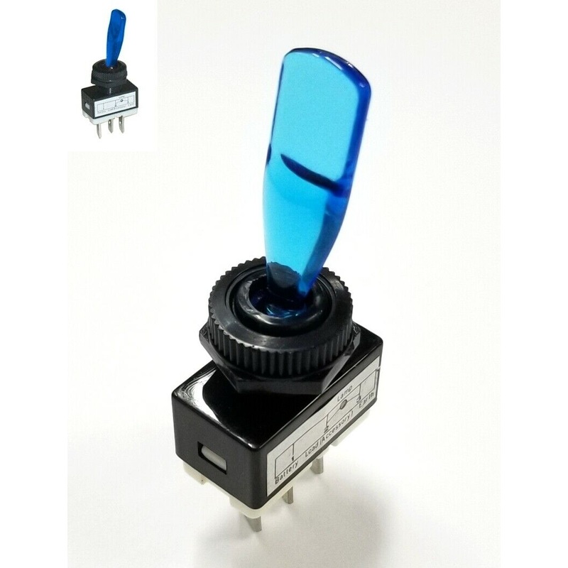 SPST ON-OFF BLUE Glow Paddle Toggle Switch 15A @ 12V DC #133269