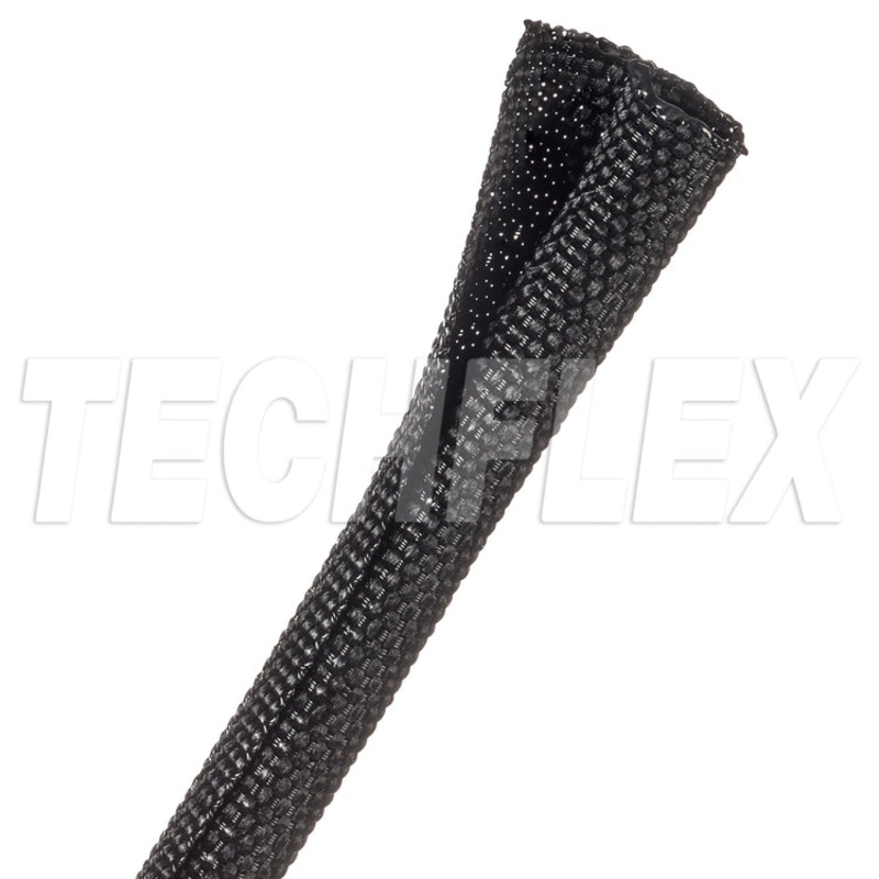 125 Foot Length of Tech Flex F6N0.31BK, 5/16″ I.D. Split Tube Braided Sleeving