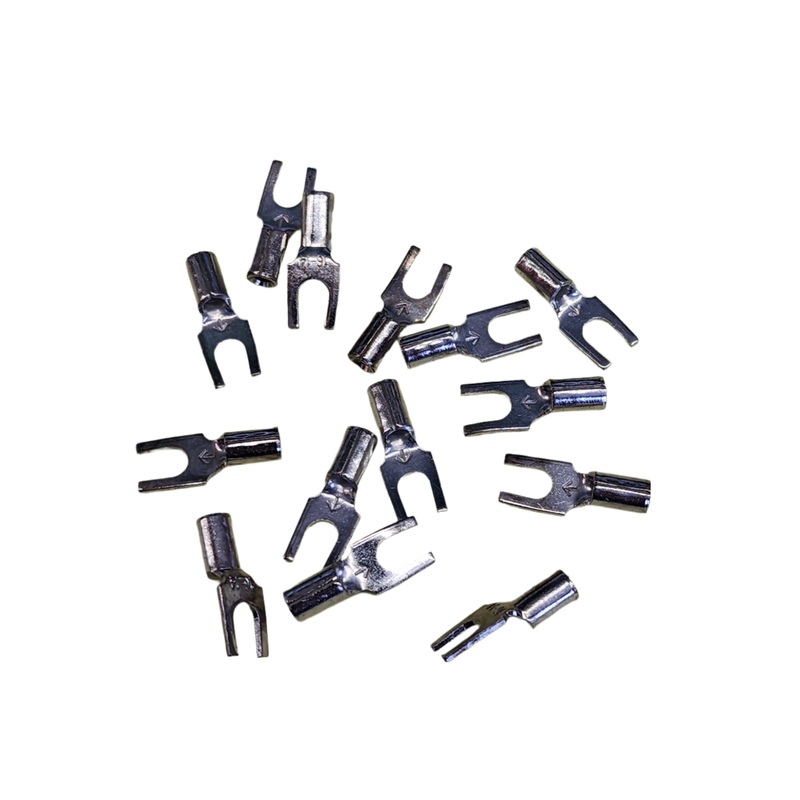Noble U-351D 16-14 AWG #6 STUD SPADE TERMINAL UN-INSULATED 14pk