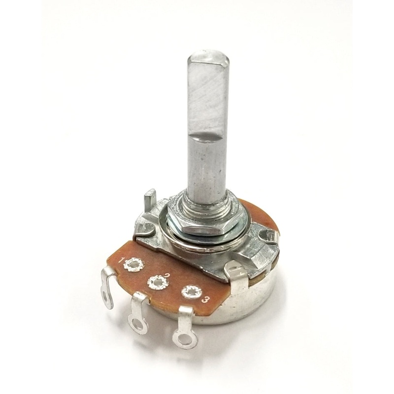 PC26, Philmore 100K Ohm Linear Taper Potentiometer ~ 24mm Body with 1/4″ D Shaft