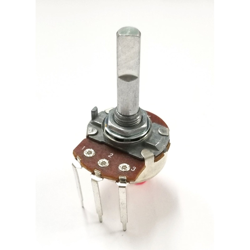 PC33, Philmore 5K Ohm Audio Taper Potentiometer ~ 24mm Body with 1/4″ D Shaft