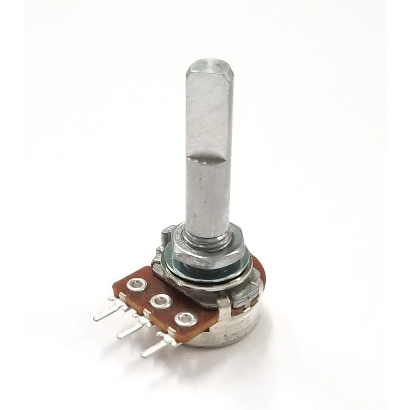PC88, Philmore 1 Meg Ohm Audio Taper Potentiometer ~ 16mm Body with 1/4″ D Shaft