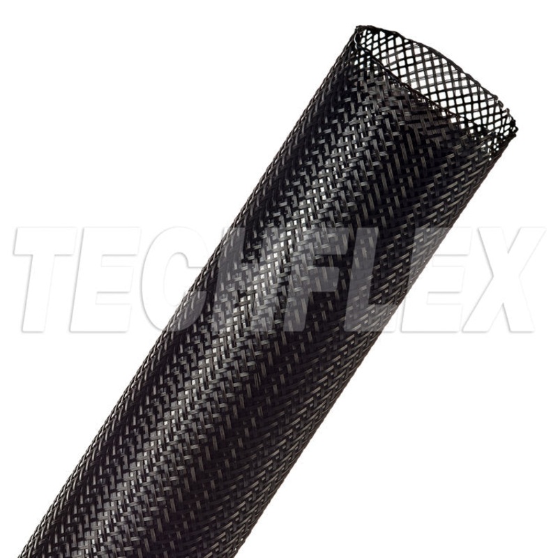 PTN1.25BK-50ft Flexo PET – 1.25″ (31.75mm) Expandable Sleeving, 50ft, Black