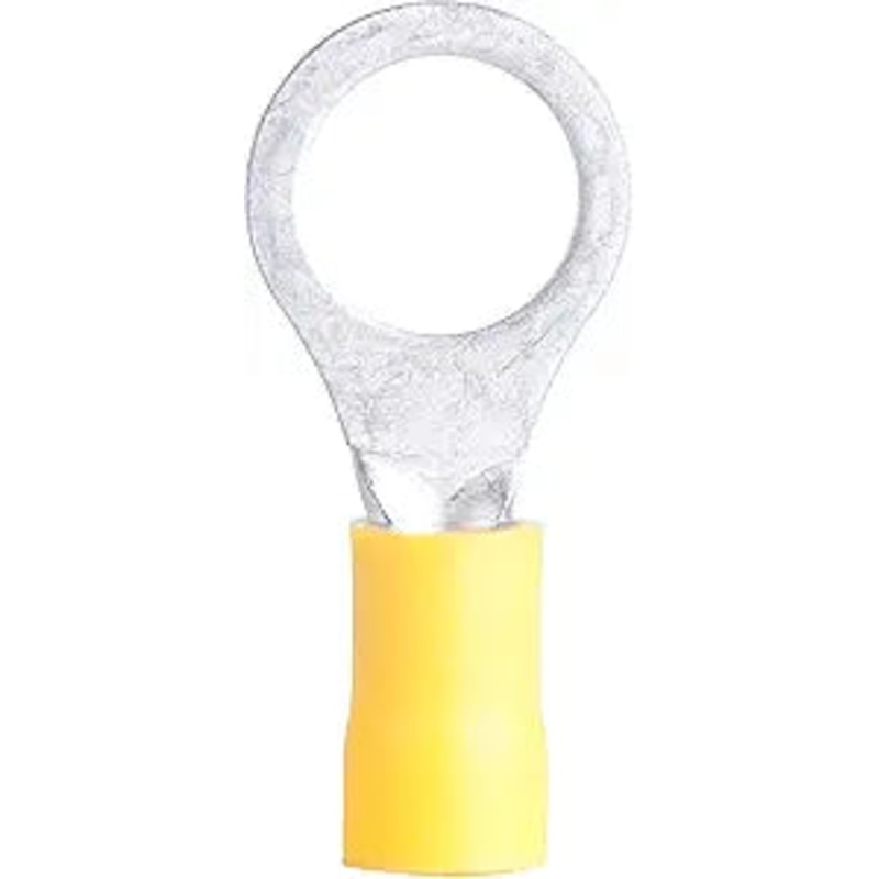 (2412) 7/16″ Stud Yellow Vinyl Insulated Ring Terminals 12-10AWG Wire ~ 50 Pack