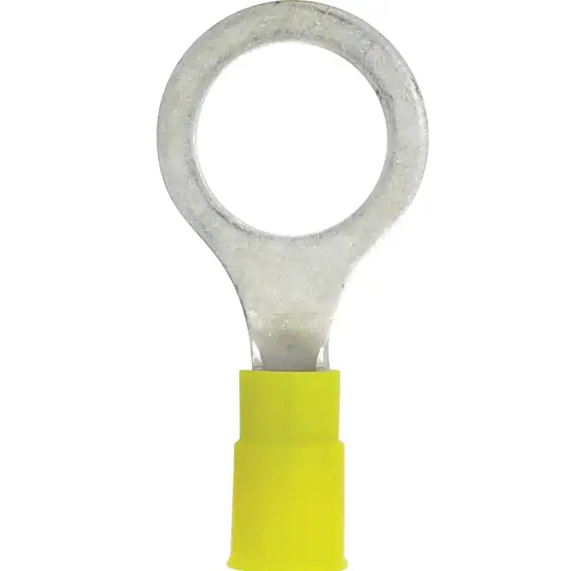 (2415) 1/2″ Stud Yellow Vinyl Insulated Ring Terminals 12-10AWG Wire ~ 50 Pack