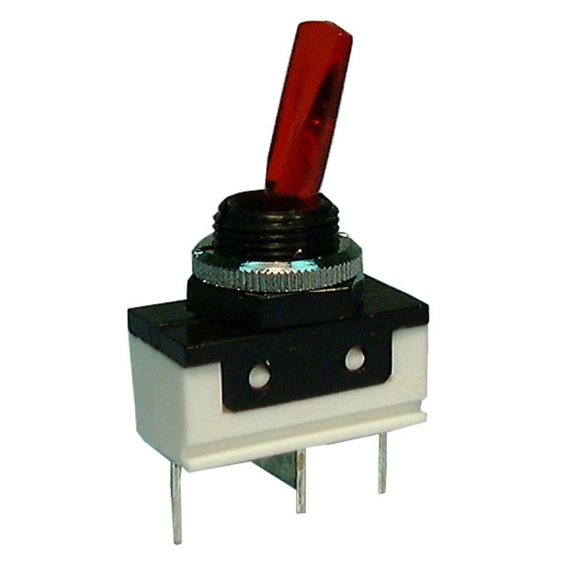 30-890, Philmore SPST ON-OFF Red 12V Lighted Paddle Toggle Switch 16A@12V DC