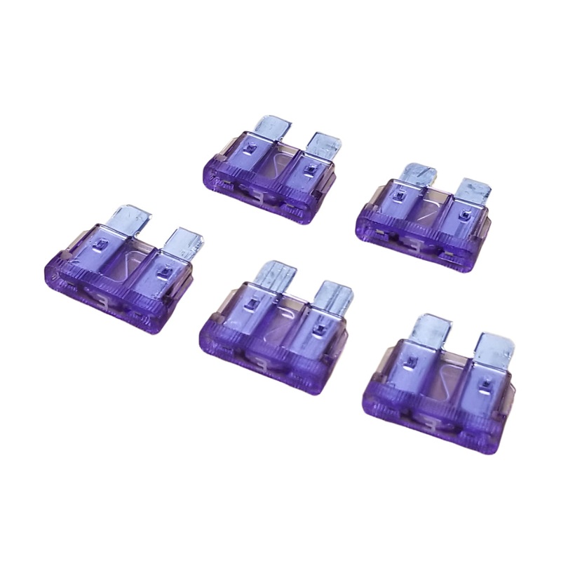 ATC3-5, Bussmann 3A 32V ATC Type Automotive Blade Fuses Lot of 5 ~ Violet