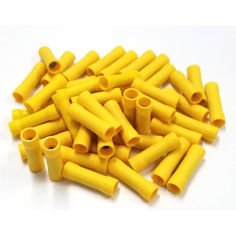 Lot of 50, 10AWG to 12AWG Gauge Yellow Butt Splice Connectors