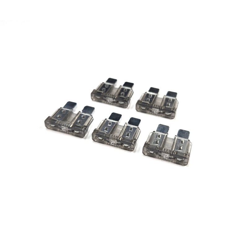 ATC2-5, Bussmann 2A 32V ATC Type Automotive Blade Fuses Lot of 5 ~ Grey