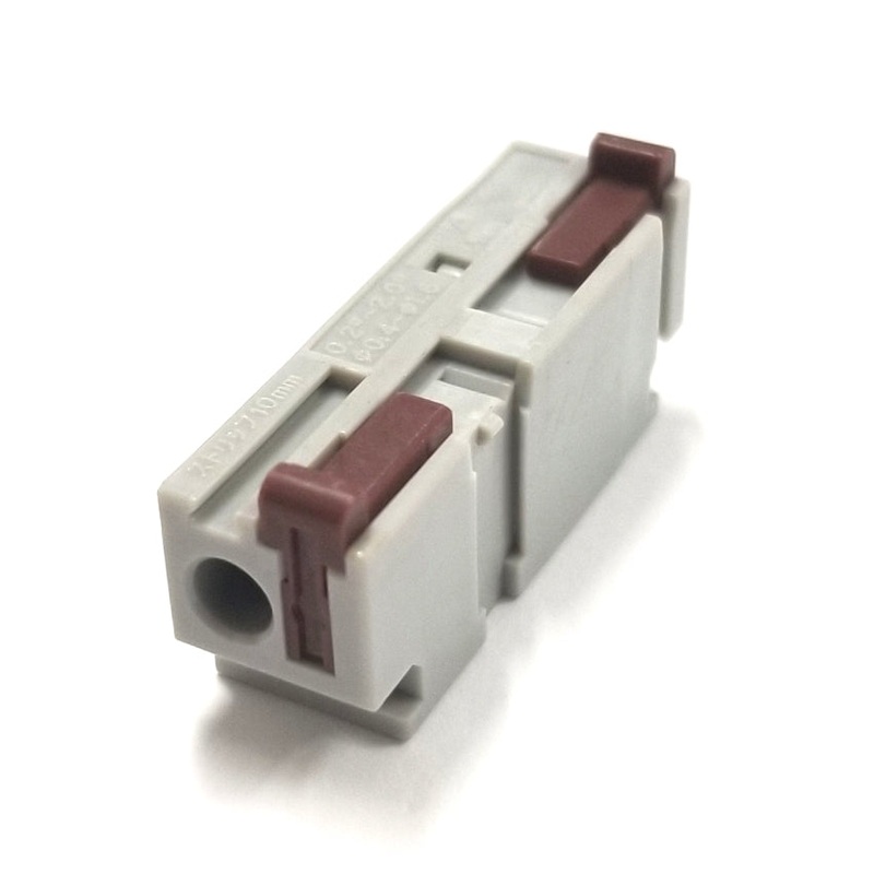 Sato Parts # ML-7000-BR ~ BROWN Button, Single Screwless Side Stackable Terminal Block