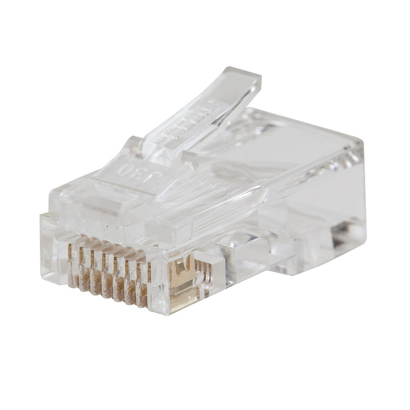 VDV826-728, Klein Pass-Thru Modular Data Plug, RJ45 CAT6, Gold Plated, Pass Through Connectors