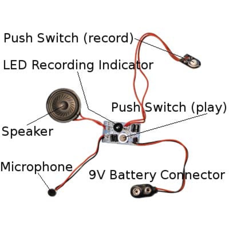 BR9 – RECORDING MODULE 20SEC WITH 9V BATTERY CONNECTOR