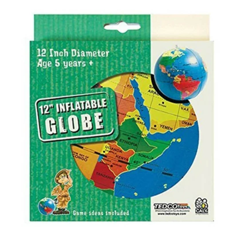 76100 – INFLATABLE GLOBE 12INCH DISCOVER EARTH-OCEANS-COUNTRIES