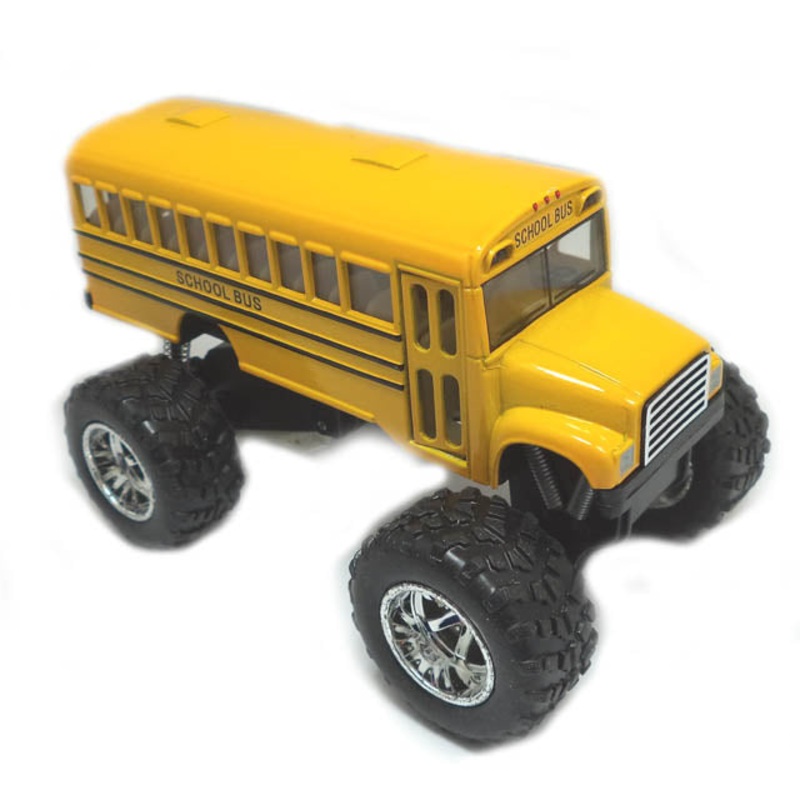 A2DBI 142 – BUS SCHOOL YELLOW 5 INCH WITH BIG WHEELS AND PULL BACK ACTION