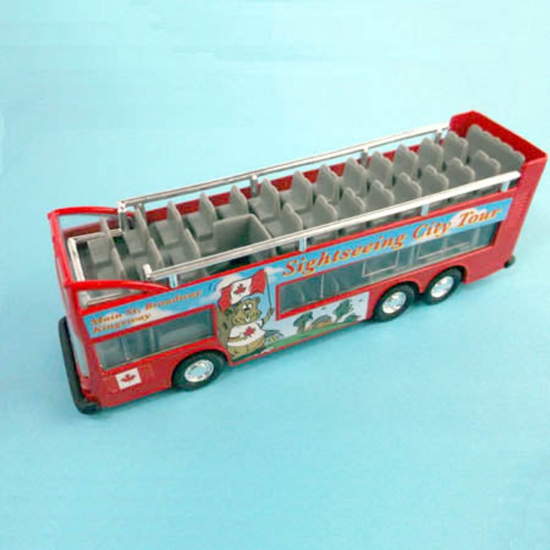 B5CN345 – BUS SIGHTSEEING DIE CAST 6INCH PULL BACK ACTION