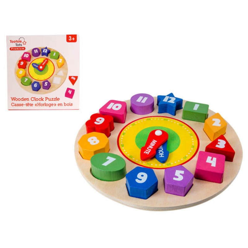 TKB414-CA – WOODEN CLOCK PUZZLE 13PCS/SET