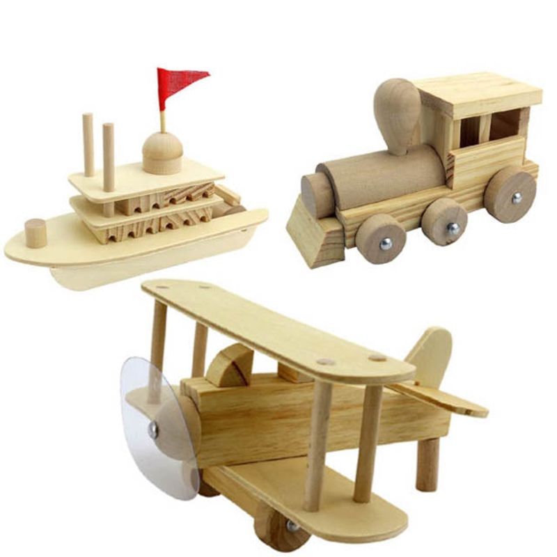 525115 – BUILD IT YOURSELF TRAIN/BOAT PLANE WOODEN CONSTRUCTION KIT