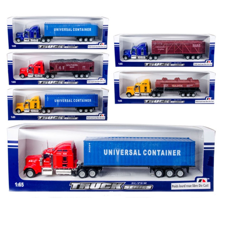 01077 – TRUCK DIE CAST FREE WHEEL CONTAINER ASSORTED