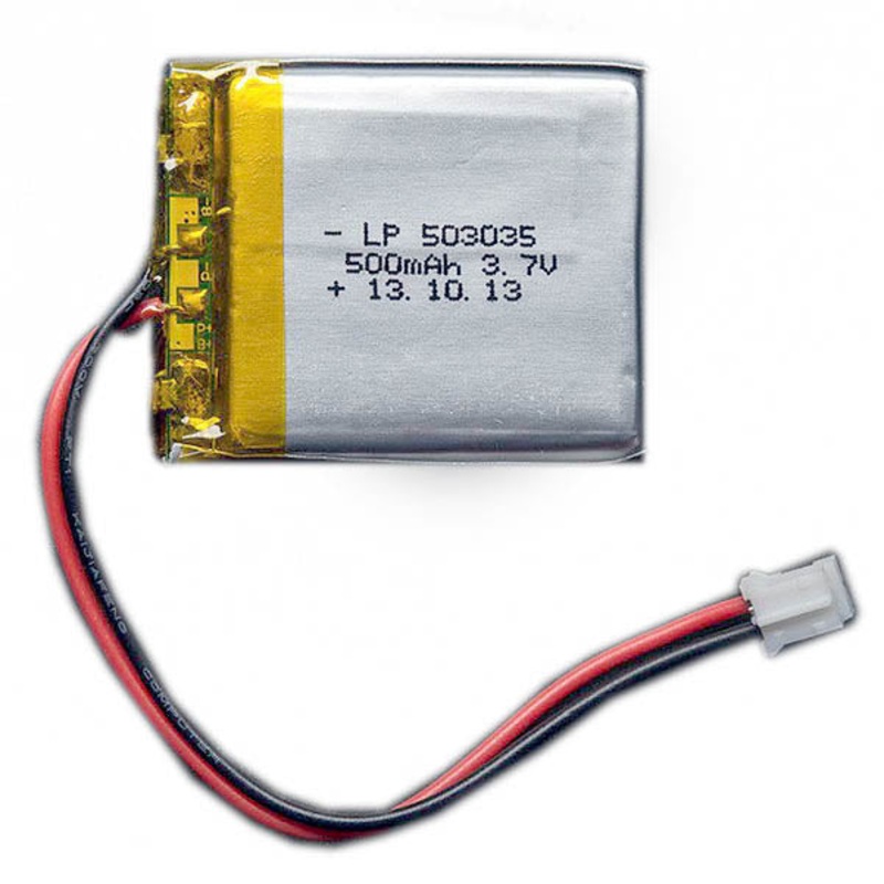 0687 – BATTERY LIPO 3.7V 500MAH JST 37X30X5MM (LXWXH)