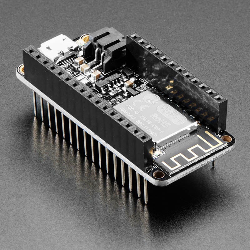 3213 – ADAFRUIT FEATHER HUZZAH W/ESP8266 WIFI W/STACKING HEADER